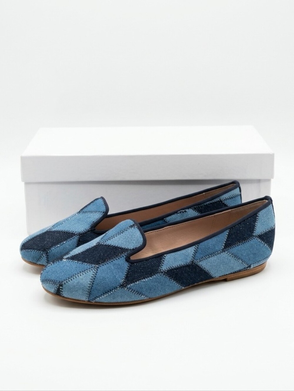 Sundance Denim Shades Blue Loafers Made In Italy Size 37 US 7 Comfy Trendy